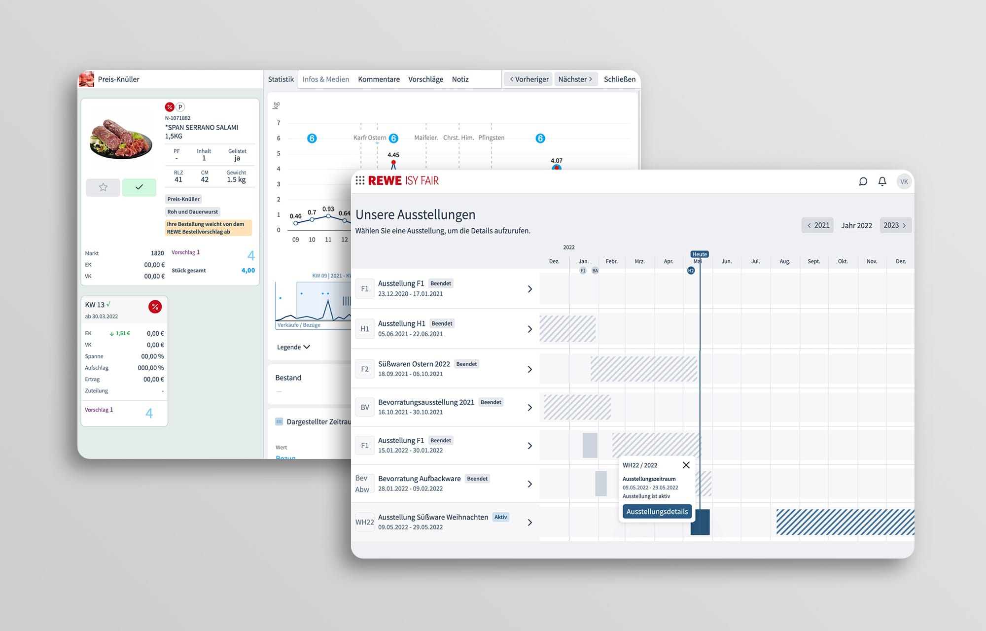 Überblick über zukünftige Ausstellungen Rewe ISY FAIR